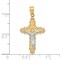 10K Gold & Rhodium Plated Filigree Crucifix Pendant Charm Jewelry 30mm x 16mm